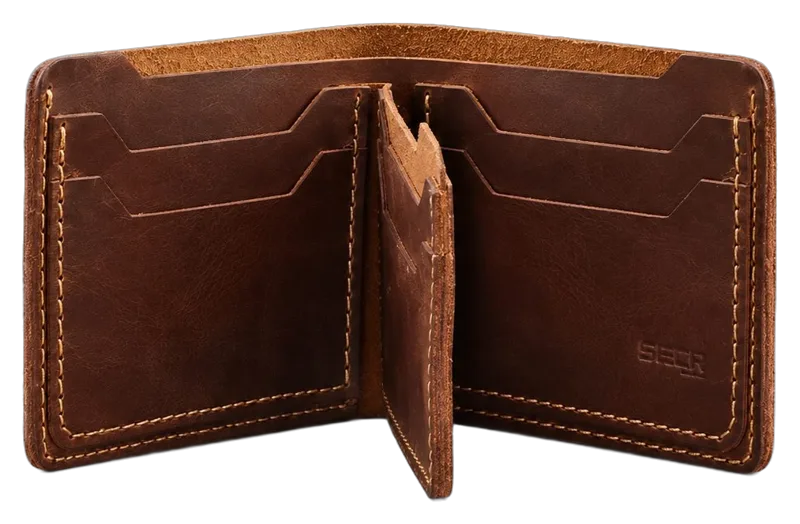 Majestic Trifold Leather Wallet in brown