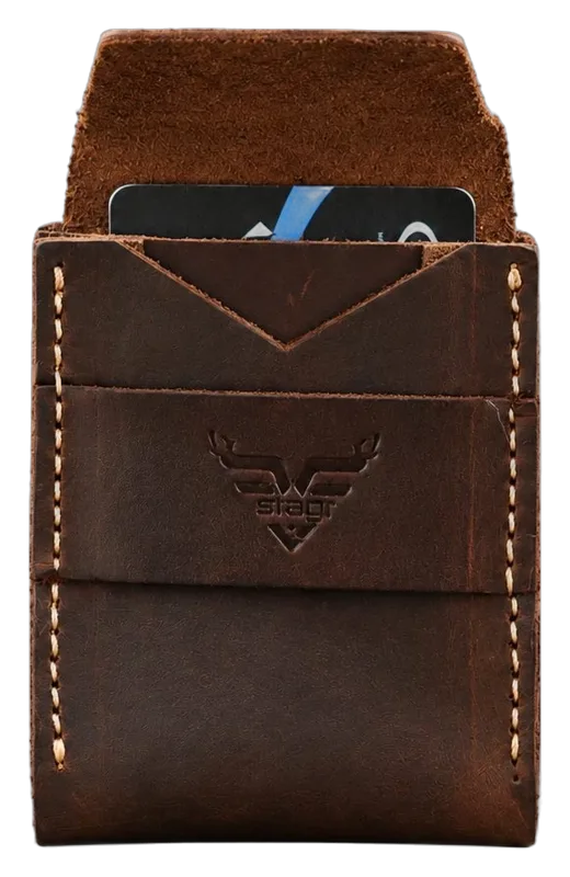 Maverick Minimalist Leather Wallet in brown