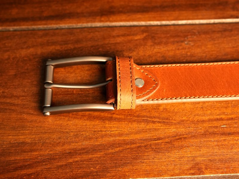 Nova Double-Sided Leather Belt, in the workshop