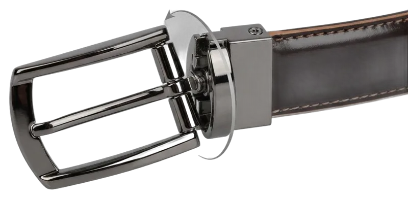 Nova Double-Sided Leather Belt in black