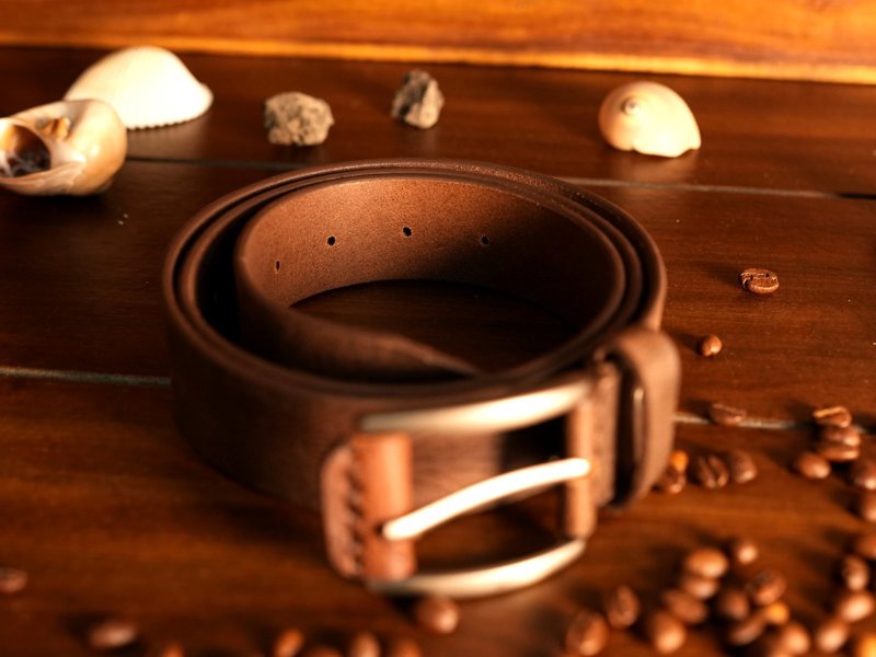 Outlaw Crazy Horse Leather Belt, in the workshop