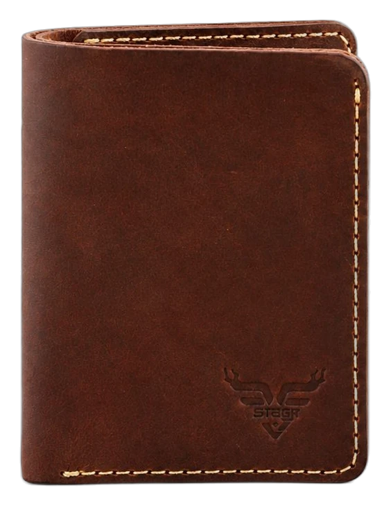 Purefold Minimalist Leather Wallet in brown