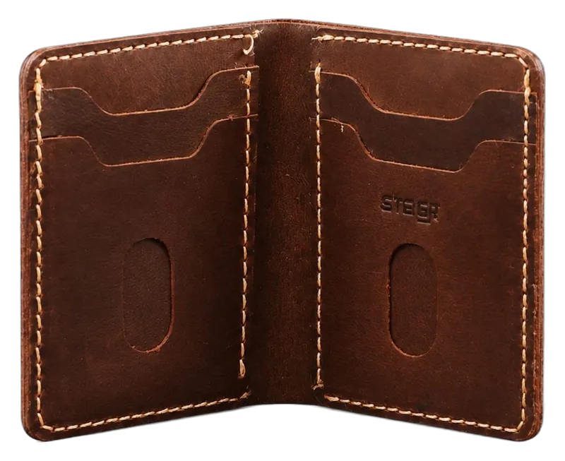 Purefold Minimalist Leather Wallet in brown