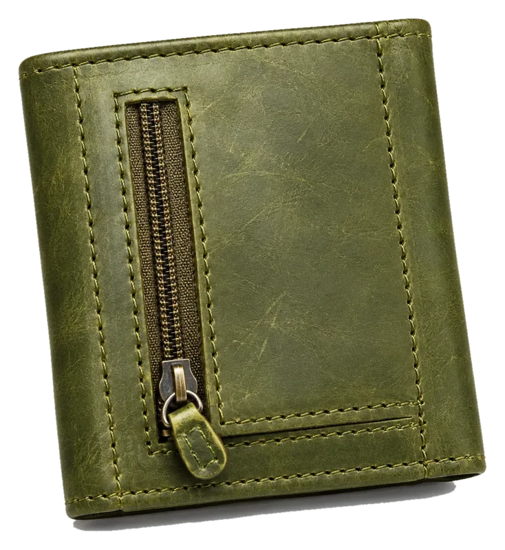 Quickdraw Trifold Leather Wallet in green