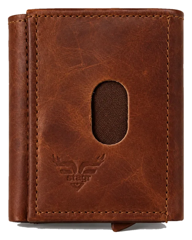 Quickdraw Trifold Leather Wallet in tan