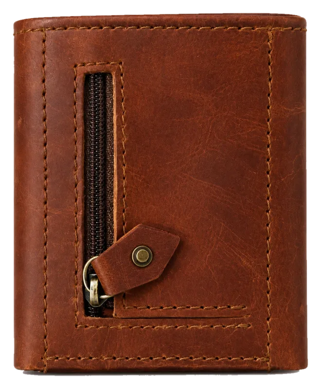 Quickdraw Trifold Leather Wallet in tan