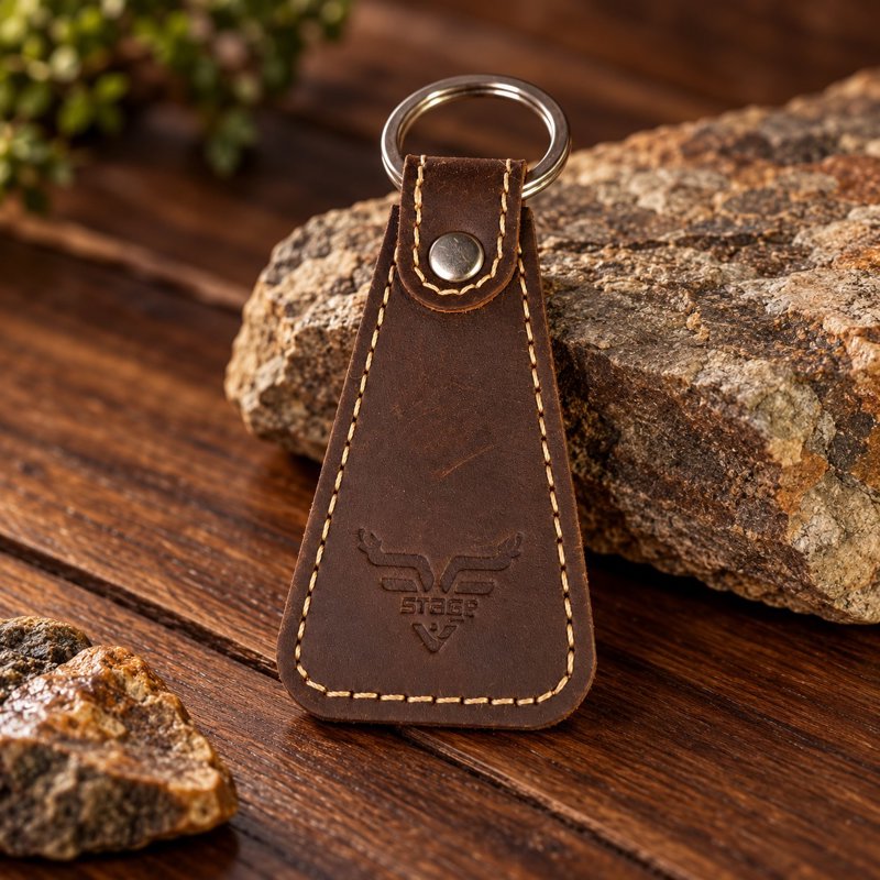 Ranger – Full Grain Crazy Horse Leather Keychain, in the workshop