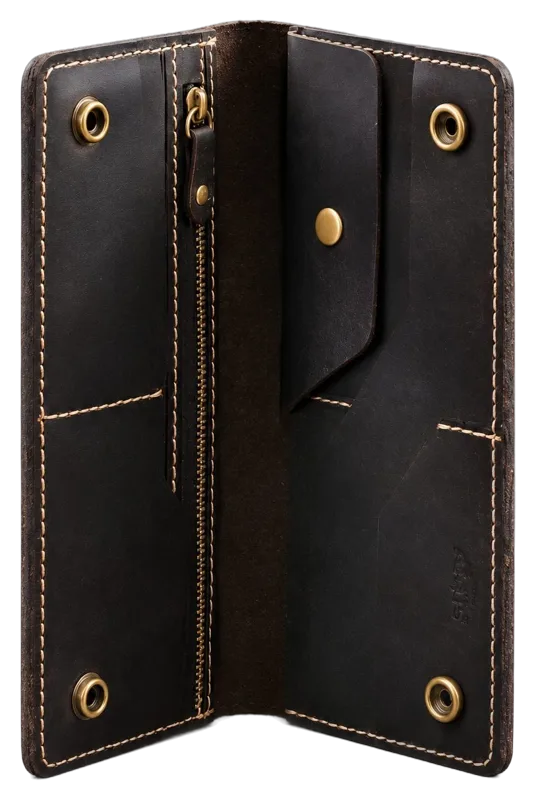 Rodeo Long Leather Wallet in coffee