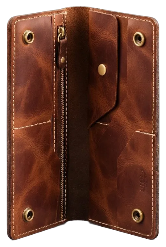 Rodeo Long Leather Wallet in brown
